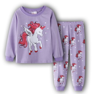 de dibujos animados unicornio estrella pijamas niño niños niñas suave algodón púrpura ropa asd1250