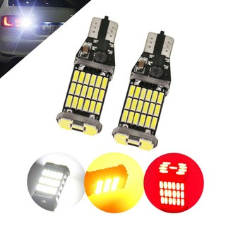 2pcs accesorios de coche T15 LED Canbus T10 LED W16W 920 921 912 LED 4014 45 chips bombillas de luz de marcha atrás bombillas de luz de estacionamiento de seguridad bombillas blancas rojas sin ERROR 6500k 4.5W (1)