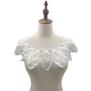 oso artsy collar mujer blanco hueco encaje poliéster collar falso para vestido de verano vestido de novia accesorio (7)