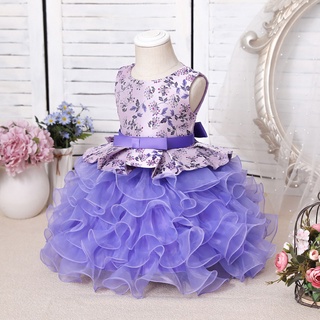 Mikeee_Niño niños bebé niñas Floral encaje vestido de bola princesa vestido de fiesta vestido ropa