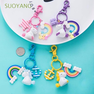 Suoyang llavero con colgante De unicornio/arcoíris/Multicolorido Para llave De coche