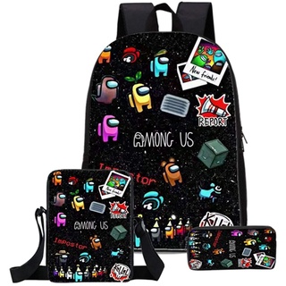3 unids/Set mochila mochila bolsas de hombro impresión 3D bolsa escolar Mochilas estudiante mochila