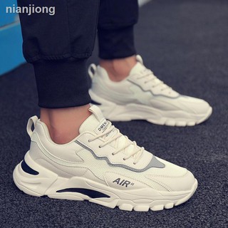 Zapatos De Los Hombres 2021 Nueva Primavera Versión Coreana De La Tendencia Todo-Partido Blanco De Malla Transpirable Deportes casual daddy (2)
