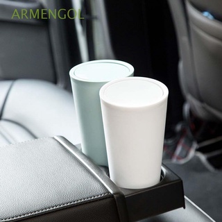 armengol mini papelera de plástico artículos de plástico barril cubo de basura con tapa mesa de escritorio para oficina escritorio coche hogar cesta de basura de alta calidad/multicolor