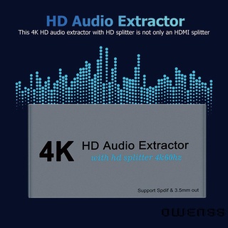 (Owenss) E12 4K HDMI compatible divisor 1 en 2 con SPDIF + mm Extractor de Audio