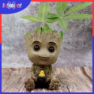 SAFEGUARD_CO Flower pot tree man bird nest tree man Groot doll hand-made villain decoration desktop ornaments ❤ (1)
