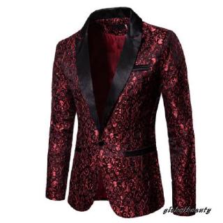Traje elegante de lujo Casual Paisley Blazer Urbane Smart Coat para hombre (2)
