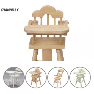 Channelly Fine mano de obra simulación taburete casa de muñecas modelo de silla alta ligero para 1/12 casa de muñecas