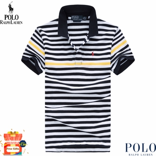 Nueva llegada Ralph Laurens Polo de alta calidad rayas Polo Golf camisas Spot hombres camisetas masculino manga corta camisas para hombres moda camisas de los hombres de manga corta Slim Casual camisa caliente Polo camiseta