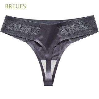 BREUES Seamless Underwear New Briefs Women's Lace Panties Cotton Crotch y Lingerie Ice Silk Bikini T Back G-string Thongs/Multicolor