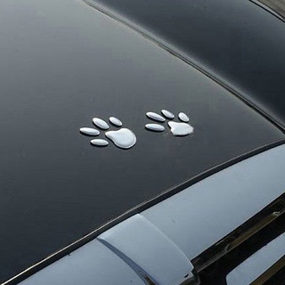 [gimnasio] Adhesivo para coche 3D perro oso huellas Sgaoe cromo coche estilo pegatina pegatina