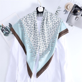FUNDID Gift Square Scarf Long Shawl Silk Scarf Twill Fashion Female Girl Soft Decoration Accessories/Multicolor (4)