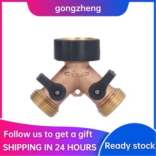 gongzheng 3/4 pulgadas 2 vías manguera divisor y válvula grifo de latón tubo conector adaptador con junta de goma