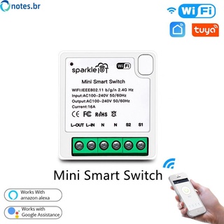 Tuya Mini Interruptor inteligente Wifi 16a 2-control inalámbrico Temporizador interruptores Tuya/Smart Life App trabajo con Alexa Google home