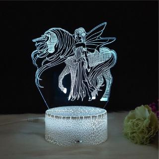 unicornio en forma de 3d led luz de noche lindo dormitorio lámpara de mesa romántico encantador regalos hogar fiesta luces decorativas para niños-3 (3)