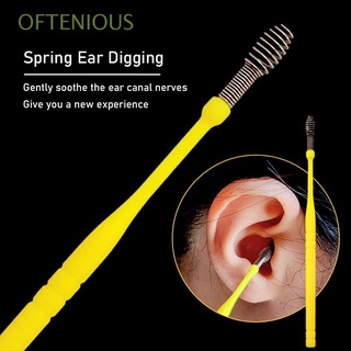 a menudo portátil earpick curette herramienta de recolección de oídos recogedores de cera de oreja de doble cabeza nueva eliminación de cera de oído limpieza de oídos limpiador cuchara/multicolor (1)