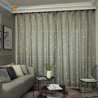 Thebest cortina opaca de tela cepillado estrella de fresa cortina opaca para ventana decoración de la sala de estar