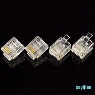 Asey Conector De cable Redondo con 6p6c Rj12 Tel/Conector Modular/Conector (3)
