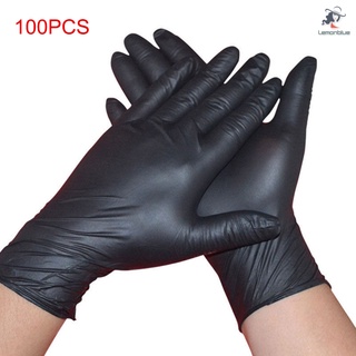 100 guantes desechables sin polvo mecánico nitrilo negro guantes para cocina (1)