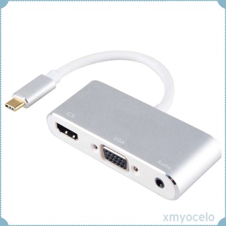 Tipo C A 4K HDMI + VGA Audio USB2.0 Adaptador Convertidor Para MacBook Samsung 1 #