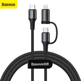 baseus 2 en 1 usb tipo c a usb tipo c cable para samsung cargador rápido pd cable para usb c a lightning cable de carga iphone macbook pro