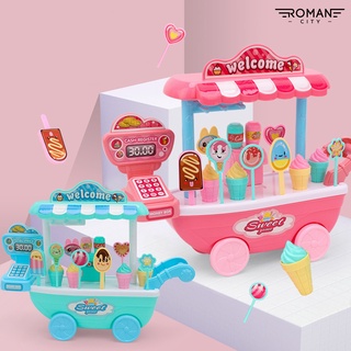romancity lollipop trolley diseño detallado durable plástico niños simulación tienda de caramelos para el hogar