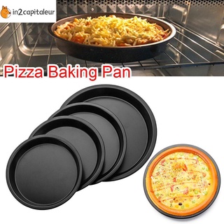 in2capitaleur - bandeja antiadherente para pizza, acero al carbono, placa de pizza, pan, hornear, molde para tartas, hogar y cocina, color negro