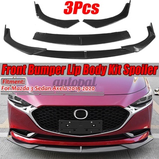 For 2019 2020 Mazda 3 Sedan Axela Front Bumper Lip Body Kit Spoiler