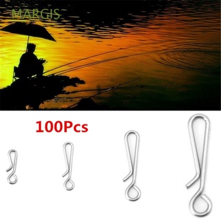 MARGIS Useful Connector Metal Tackle Tool Connecting Quick Hanging 100Pcs Barrel Swivels Fishing Accessories Stainless Line Wire Snap Swivel