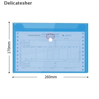 [delicatesher] 5 sobres de plástico carpeta de documentos carta transparente sobres de archivo nuevo caliente