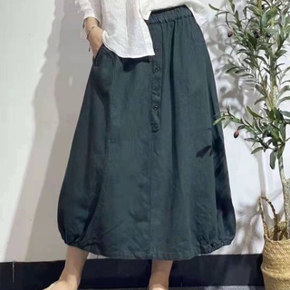 Falda de media longitud Falda de una línea de cintura alta Falda de media longitud