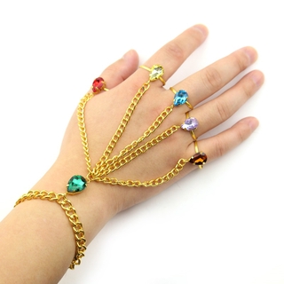 vengadores thanos infinito gema dedo cadena creativa pulsera hecha a mano joyería de cinco colores pulsera de piedras preciosas para fans de las mujeres joyería