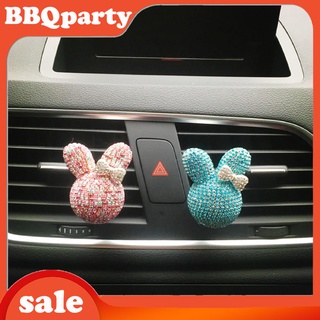 bbqparty11.co Car Air Freshener Holder Bunny Bowknot Shape Shiny Rhinestone Auto Air Outlet Freshener Perfume Clip for Car