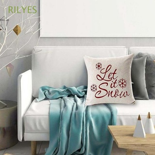 RILYES Square Christmas Decoration Cotton Linen Pillow Case Christmas Pillow Covers Household Couch Pillow Cover Decorative Throw Pillow 18x18in Cushion Covers