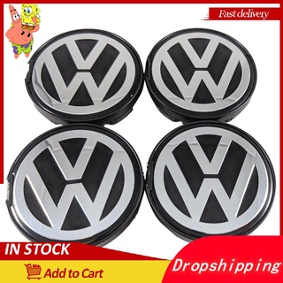 4 tapas de cubo de emblema de coche, cubierta central, cubierta de repuesto para Volkswagen (1)
