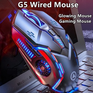 g5 ratón con cable luminoso ratón juego ratón mecánico silencioso accesorios de ordenador universal silencioso gamer ratón de ordenador