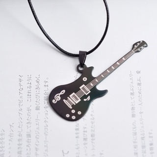collar de acero inoxidable con forma de guitarra en forma de guitarra, diseño de notas musicales, para hombres, regalo del festival