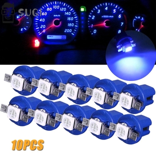 SUQI 10 pzs luces LED indicadoras para coche calibre 5050/accesorio blanco/azul/rojo/verde/amarillo T5 B8.5D 1SMD panel lateral de salpicadero luces de tablero/Multicolor