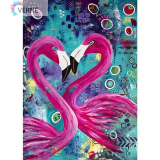 (YZ) Diamante pintura 5D DIY Flamingo completo redondo taladro Rhinestone cuadro Kit