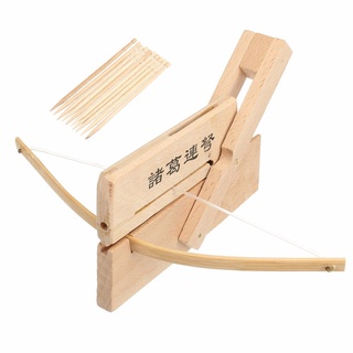 Mini ballesta de bambú de madera de bambú manualidades repitiendo ballesta Chu-ko-nu juguete dysunbey (1)