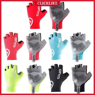 (clicklike) guantes antideslizantes de medio dedo transpirables a prueba de golpes deportes mtb bicicleta guantes