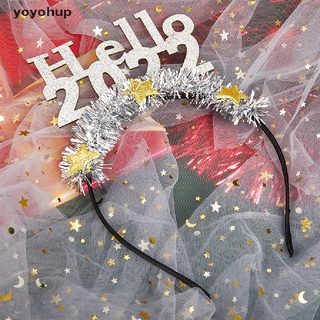 yoyohup hello 2022 diadema lentejuelas estrella bandas para el pelo año nuevo decoración de fiesta suministros tinsel co