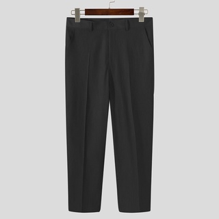 Mr pantalones rectos casuales de Color sólido para hombre/negocios (4)