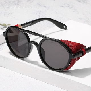 nueva personalidad steampunk gafas de sol redondas hombres y mujeres moda gafas de sol a prueba de viento retro protector solar gafas