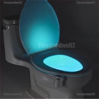 Finegoodwell2 LED inodoro baño luz de noche humano movimiento activado Sensor de asiento lámpara de 8 colores gloria