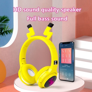 Hot-selling wireless Bluetooth 5.0 headset Pikachu joint bilateral stereo surround protection for hearing, with NFC function, support smart display call creat3c (2)