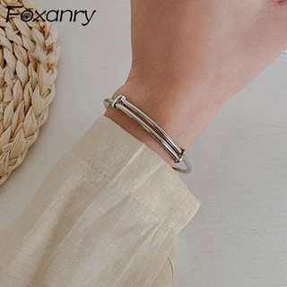 foxanry minimalista plata de ley 925 parejas pulsera joyería para mujeres verano nueva moda vintage elegante fiesta regalos de cumpleaños