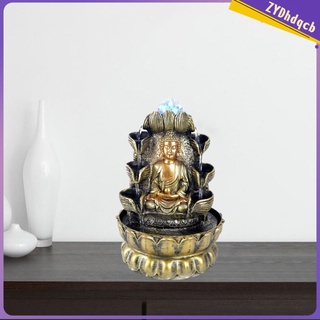 buda fuente de mesa escultura resina feng shui adorno led bola rodante