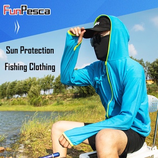FunPesca Verano Hielo Seda Protección Solar Ropa De Pesca Transpirable Y De Secado Rápido Anti-Mosquitos Protector