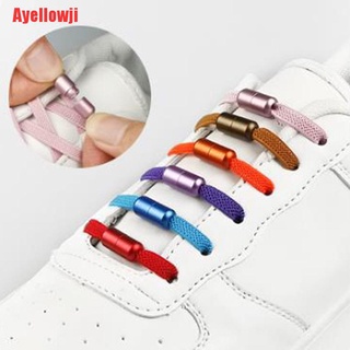 Ayellowji 1 par de cordones elásticos de cierre de Metal de aluminio sin cordones para zapatos